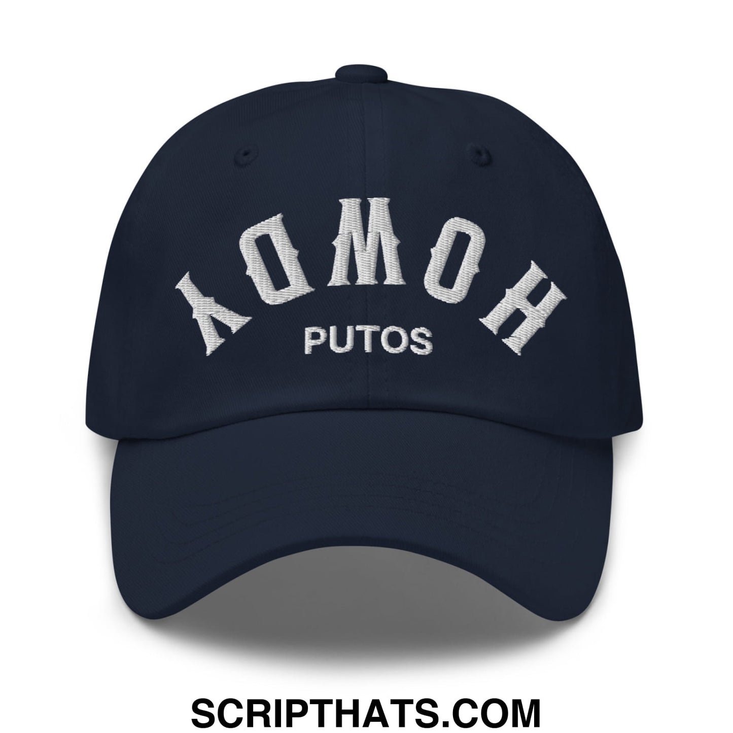 Upside Down Howdy Putos Embroidered Unstructured Dad Hat Navy