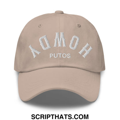 Upside Down Howdy Putos Embroidered Unstructured Dad Hat Stone