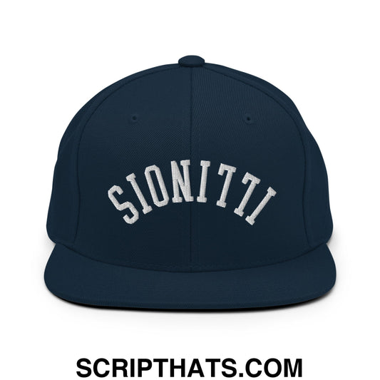 Upside Down Illinois Embroidered Flat Bill Brim Snapback Hat Dark Navy