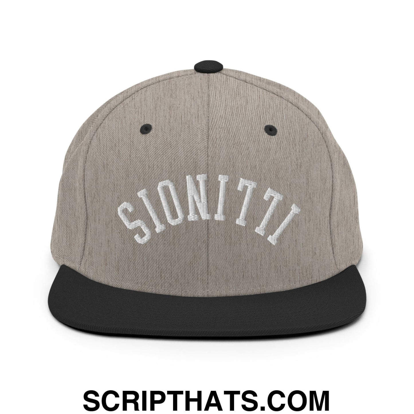 Upside Down Illinois Embroidered Flat Bill Brim Snapback Hat Heather Black