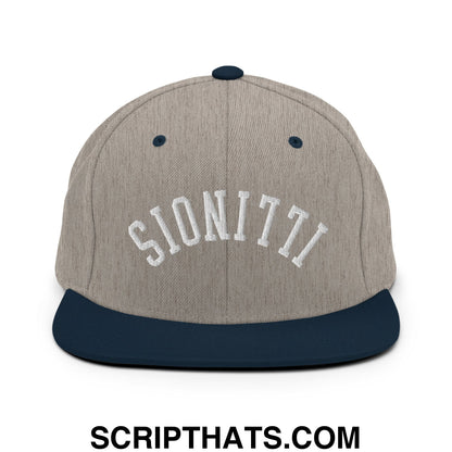 Upside Down Illinois Embroidered Flat Bill Brim Snapback Hat Heather Grey Navy