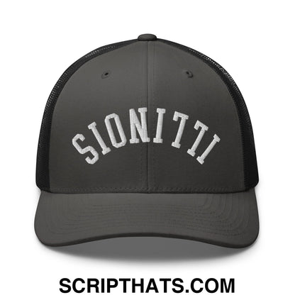 Upside Down Illinois Embroidered Mesh Trucker Hat Charcoal Black