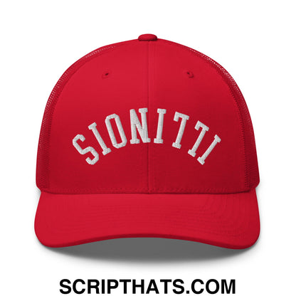 Upside Down Illinois Embroidered Mesh Trucker Hat Red