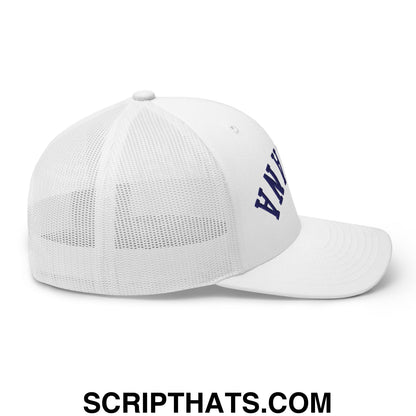 Upside Down Indiana Basketball Embroidered Mesh Trucker Hat White