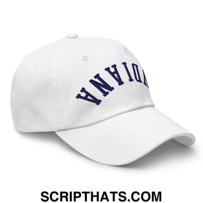 Upside Down Indiana Basketball Embroidered Unstructured Dad Hat White