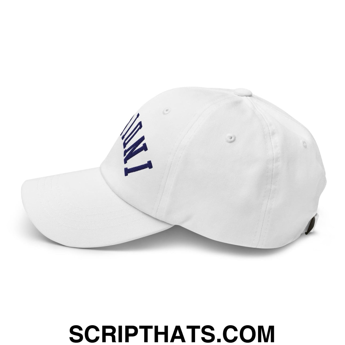 Upside Down Indiana Basketball Embroidered Unstructured Dad Hat White