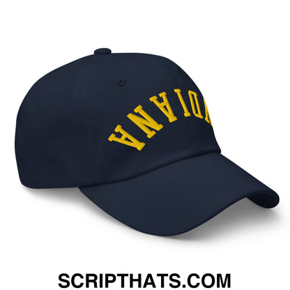 Upside Down Indiana Basketball Embroidered Unstructured Dad Hat Navy