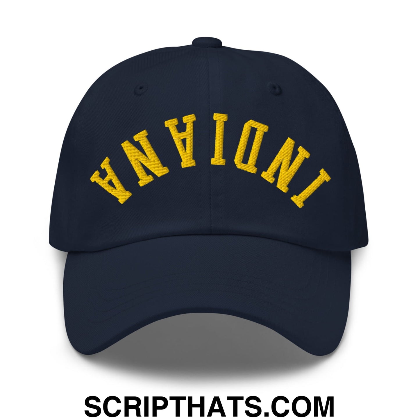 Upside Down Indiana Basketball Embroidered Unstructured Dad Hat Navy