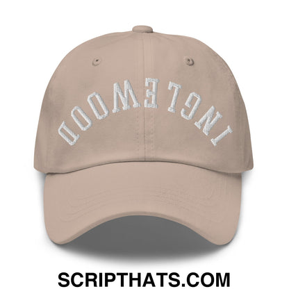 Upside Down Inglewood Embroidered Unstructured Dad Hat Stone