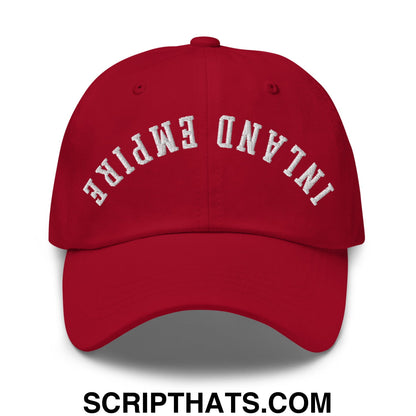 Upside Down Inland Empire Embroidered Unstructured Dad Hat Cranberry