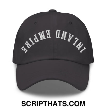 Upside Down Inland Empire Embroidered Unstructured Dad Hat Dark Grey