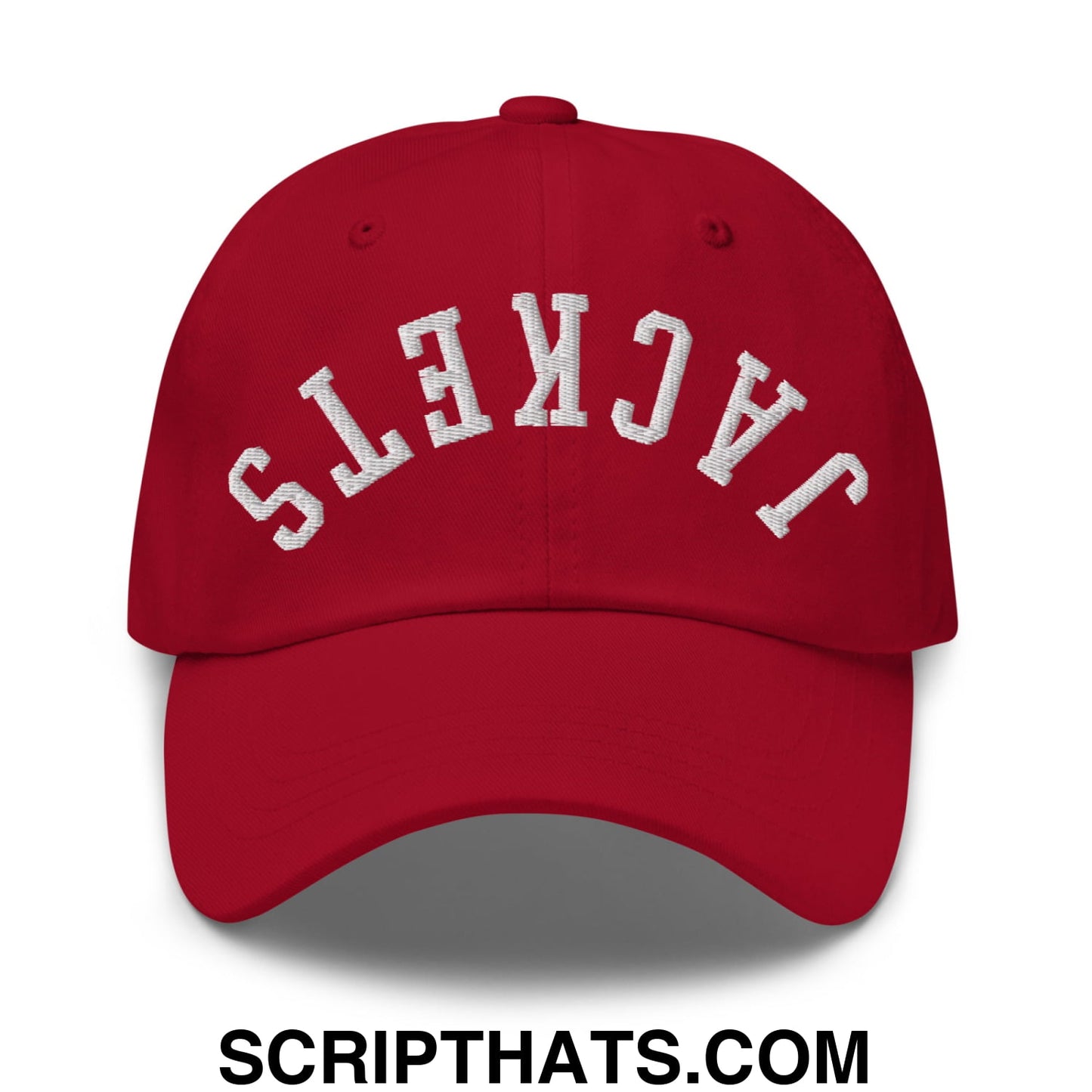 Upside Down Jackets Embroidered Unstructured Dad Hat Cranberry