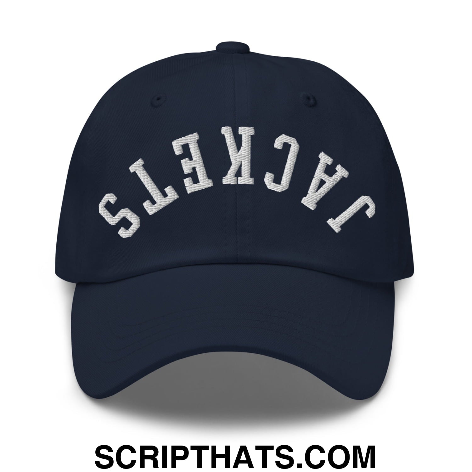 Upside Down Jackets Embroidered Unstructured Dad Hat Navy