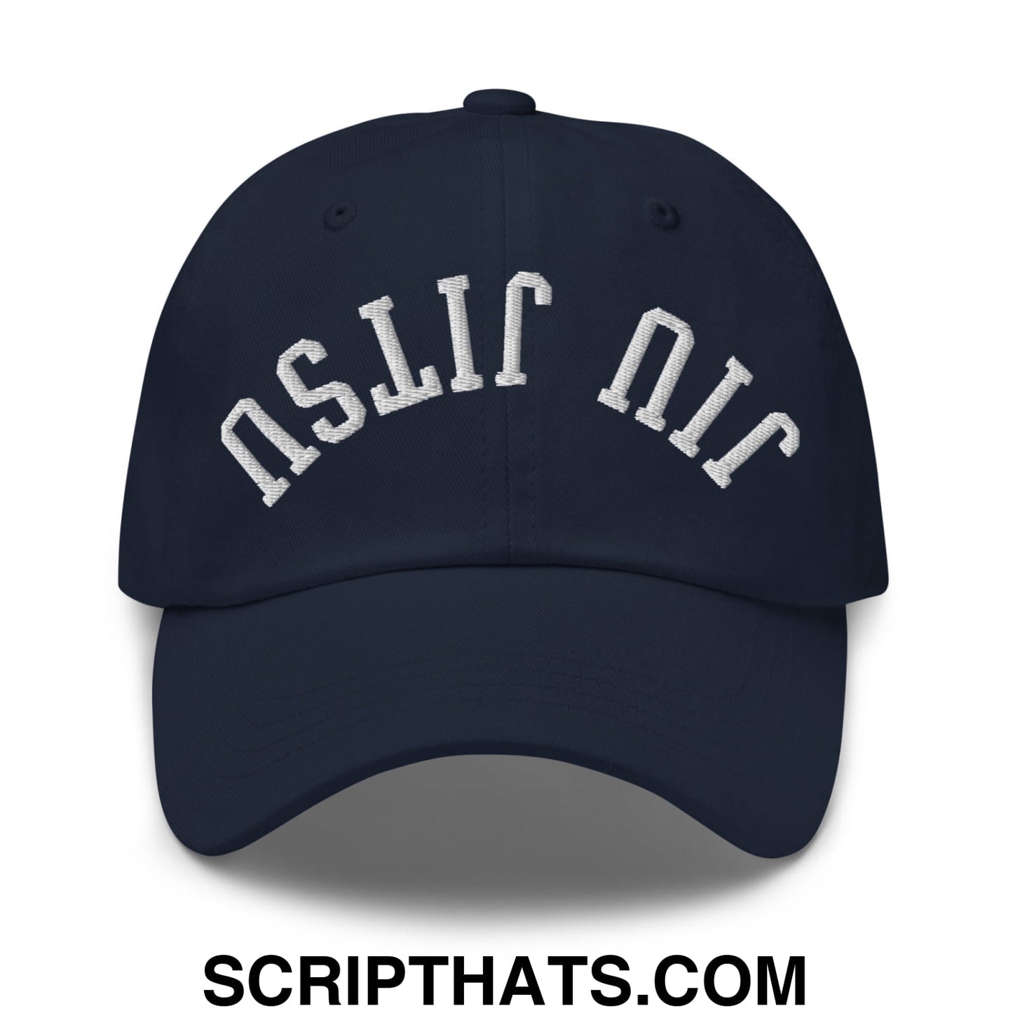 Upside Down Jiu Jitsu Embroidered Unstructured Dad Hat Navy