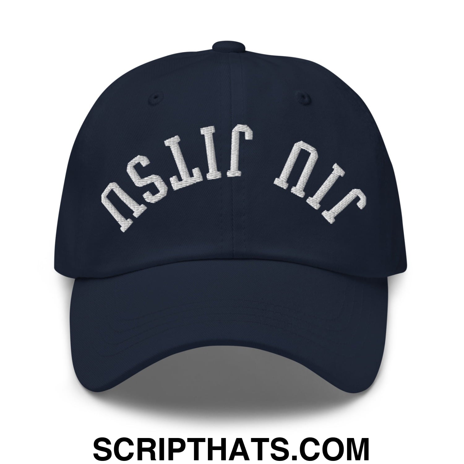 Upside Down Jiu Jitsu Embroidered Unstructured Dad Hat Navy