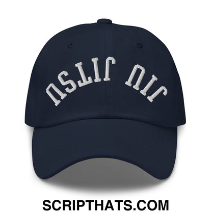 Upside Down Jiu Jitsu Embroidered Unstructured Dad Hat Navy