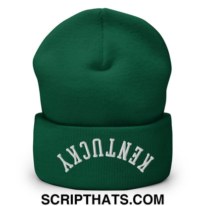 Upside Down Kentucky Embroidered Cuffed Knit Beanie Spruce