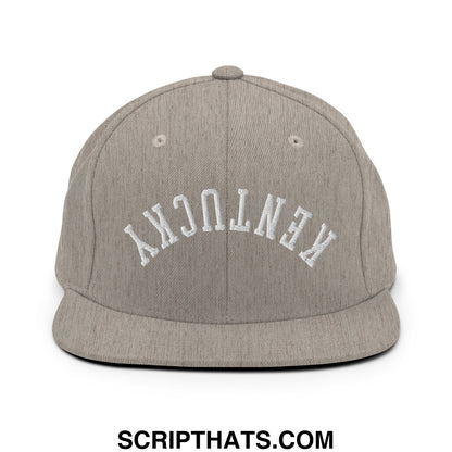 Upside Down Kentucky Embroidered Flat Bill Brim Snapback Hat Heather Grey