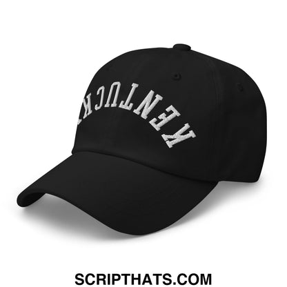 Upside Down Kentucky Embroidered Unstructured Dad Hat Black
