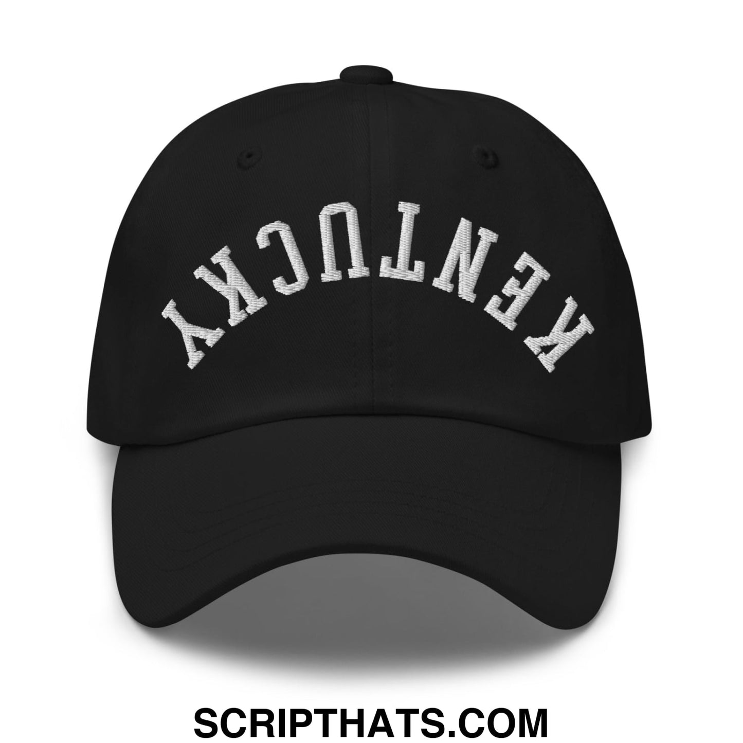 Upside Down Kentucky Embroidered Unstructured Dad Hat Black