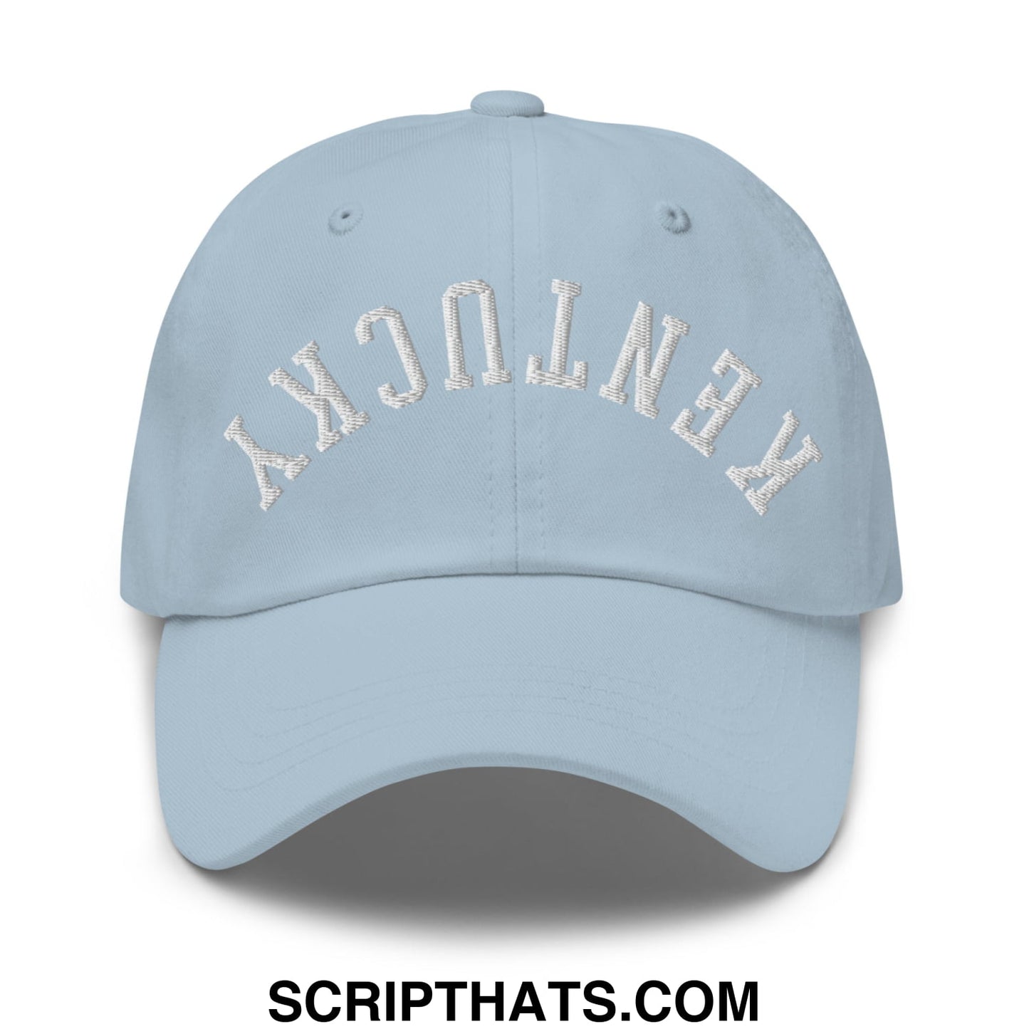 Upside Down Kentucky Embroidered Unstructured Dad Hat Light Blue