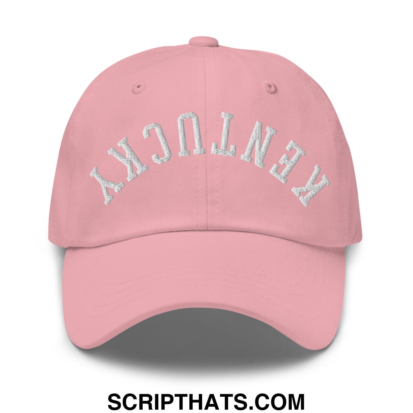 Upside Down Kentucky Embroidered Unstructured Dad Hat Pink