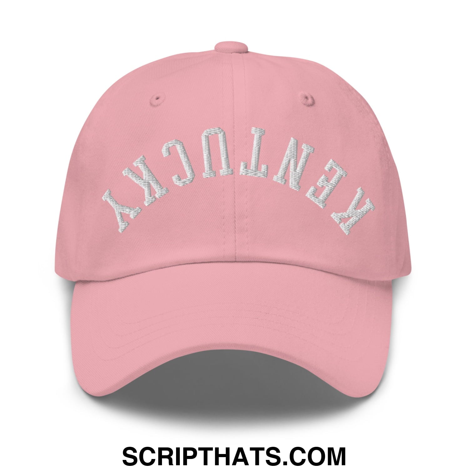 Upside Down Kentucky Embroidered Unstructured Dad Hat Pink