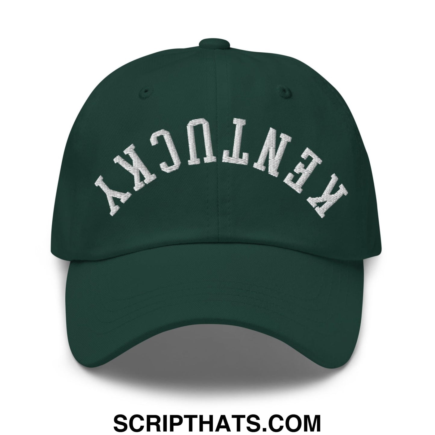 Upside Down Kentucky Embroidered Unstructured Dad Hat Spruce