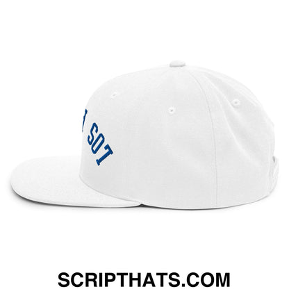Upside Down LA Los Angeles Baseball Embroidered Flat Bill Brim Snapback Hat White