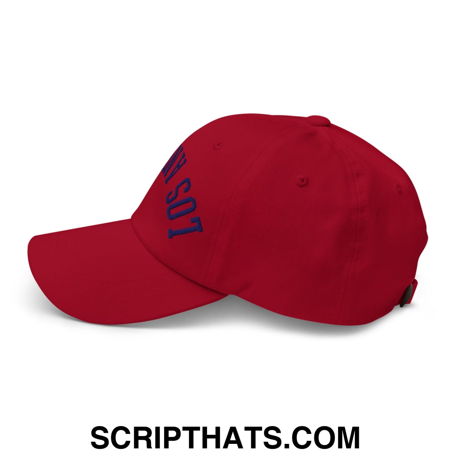 Upside Down LA Los Angeles Embroidered Unstructured Dad Hat Cranberry