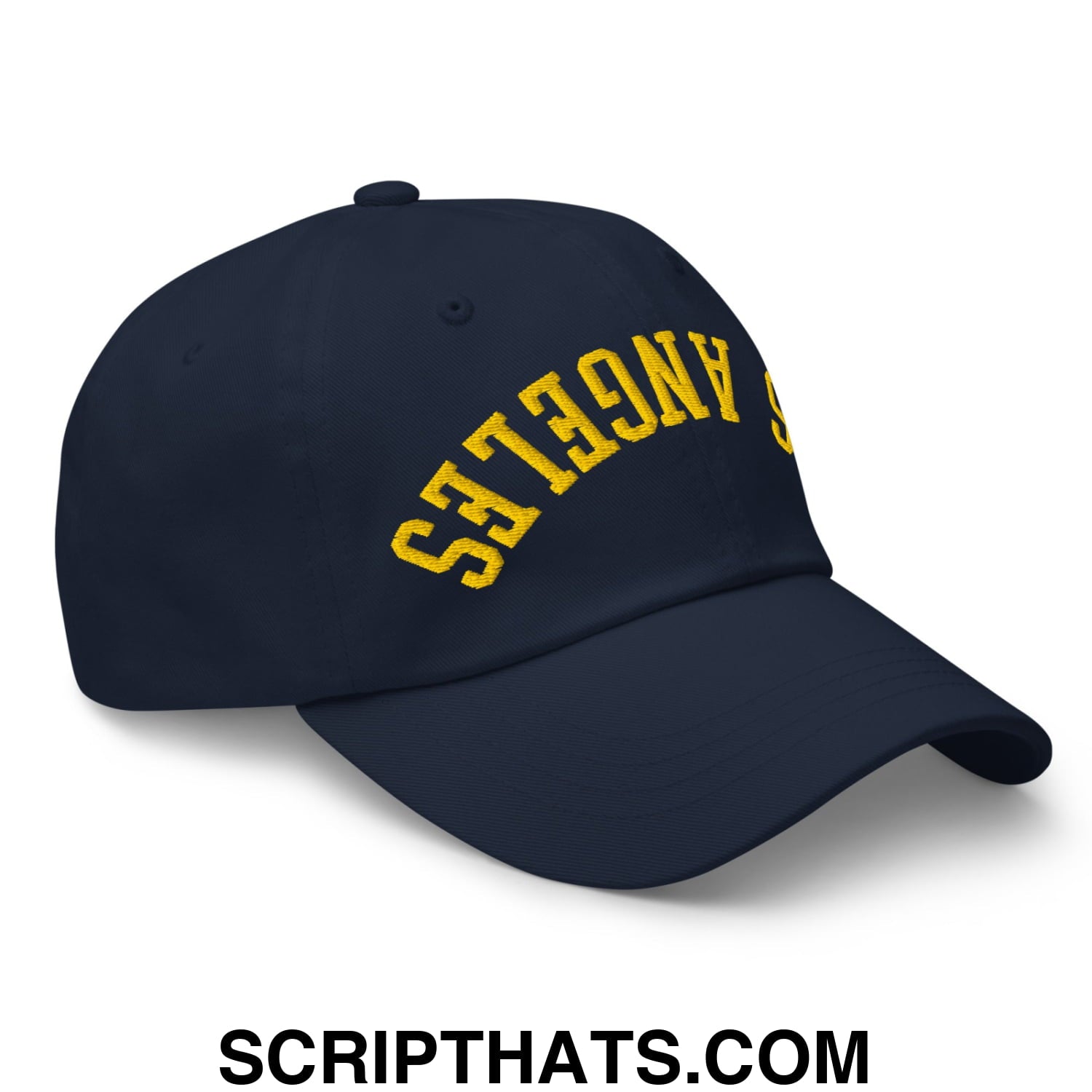 Upside Down LA Los Angeles Soccer Embroidered Unstructured Dad Hat Navy