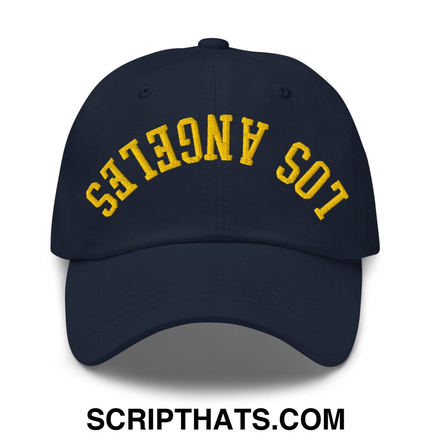 Upside Down LA Los Angeles Soccer Embroidered Unstructured Dad Hat Navy