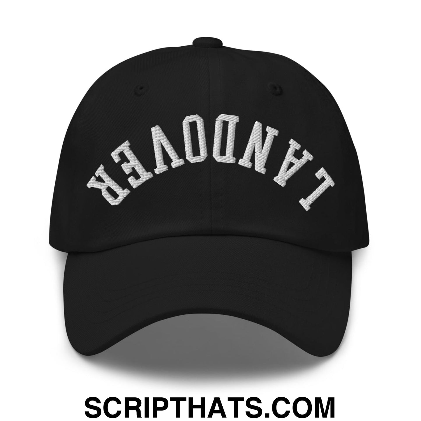 Upside Down Landover Embroidered Unstructured Dad Hat Black