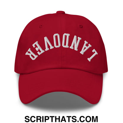 Upside Down Landover Embroidered Unstructured Dad Hat Cranberry