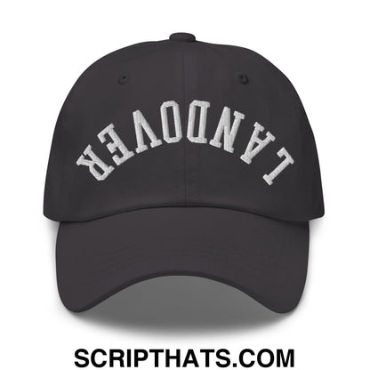 Upside Down Landover Embroidered Unstructured Dad Hat Dark Grey