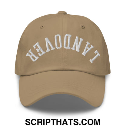Upside Down Landover Embroidered Unstructured Dad Hat Khaki
