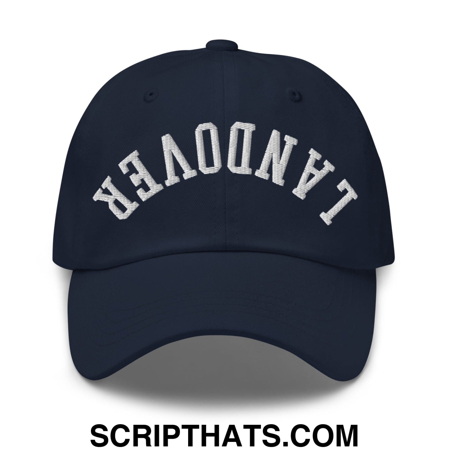 Upside Down Landover Embroidered Unstructured Dad Hat Navy