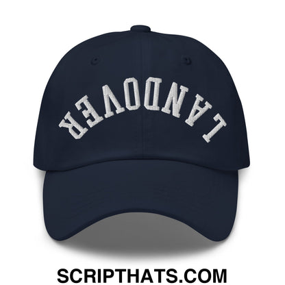 Upside Down Landover Embroidered Unstructured Dad Hat Navy