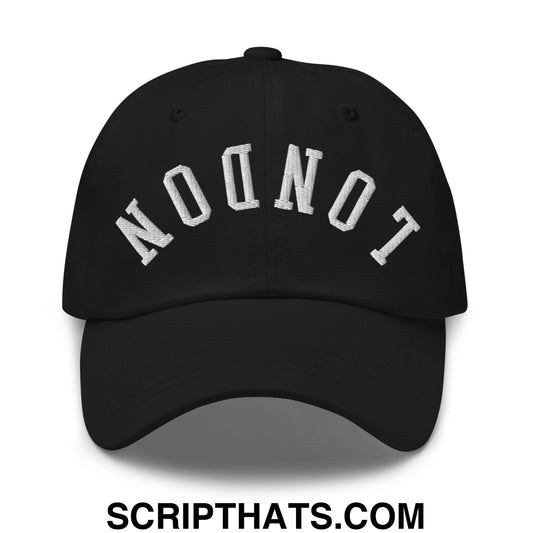 Upside Down London Embroidered Unstructured Dad Hat Black
