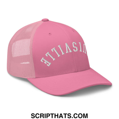Upside Down Louisville Embroidered Mesh Trucker Hat Pink