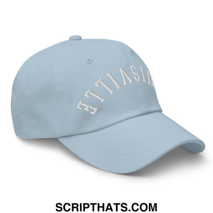 Upside Down Louisville Embroidered Unstructured Dad Hat Light Blue