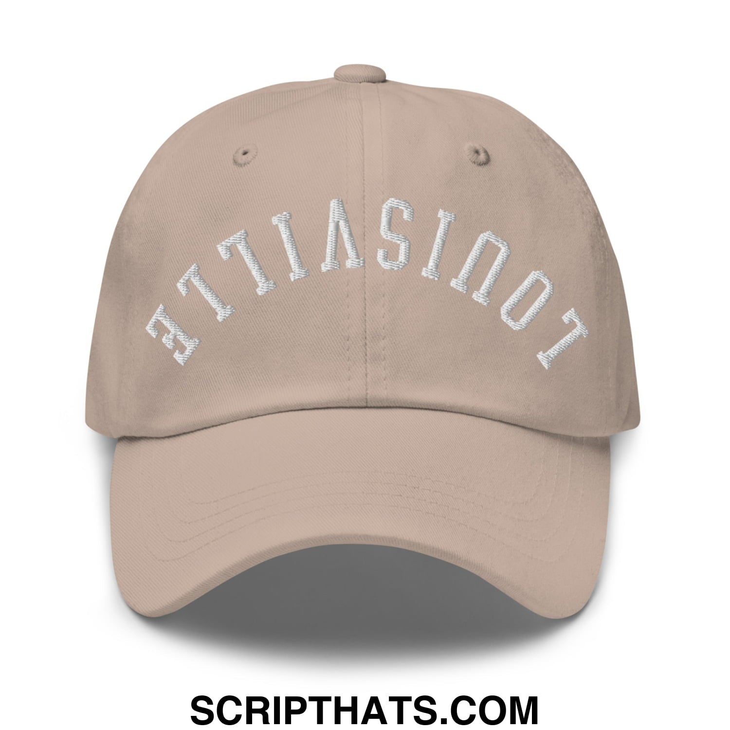 Upside Down Louisville Embroidered Unstructured Dad Hat Stone