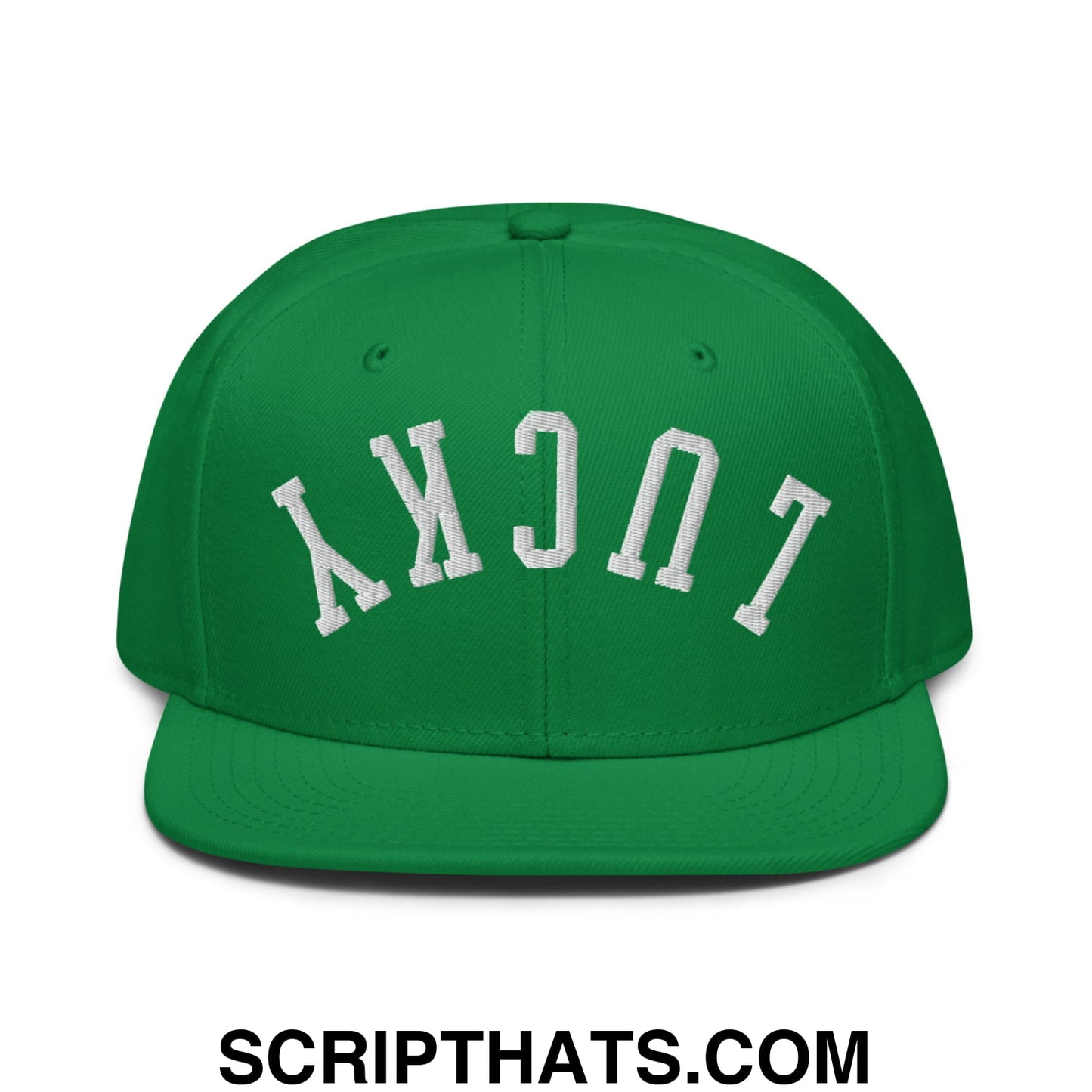 Upside Down Lucky St. Patrick's Day Embroidered Flat Brim Bill Snapback Hat Default Title
