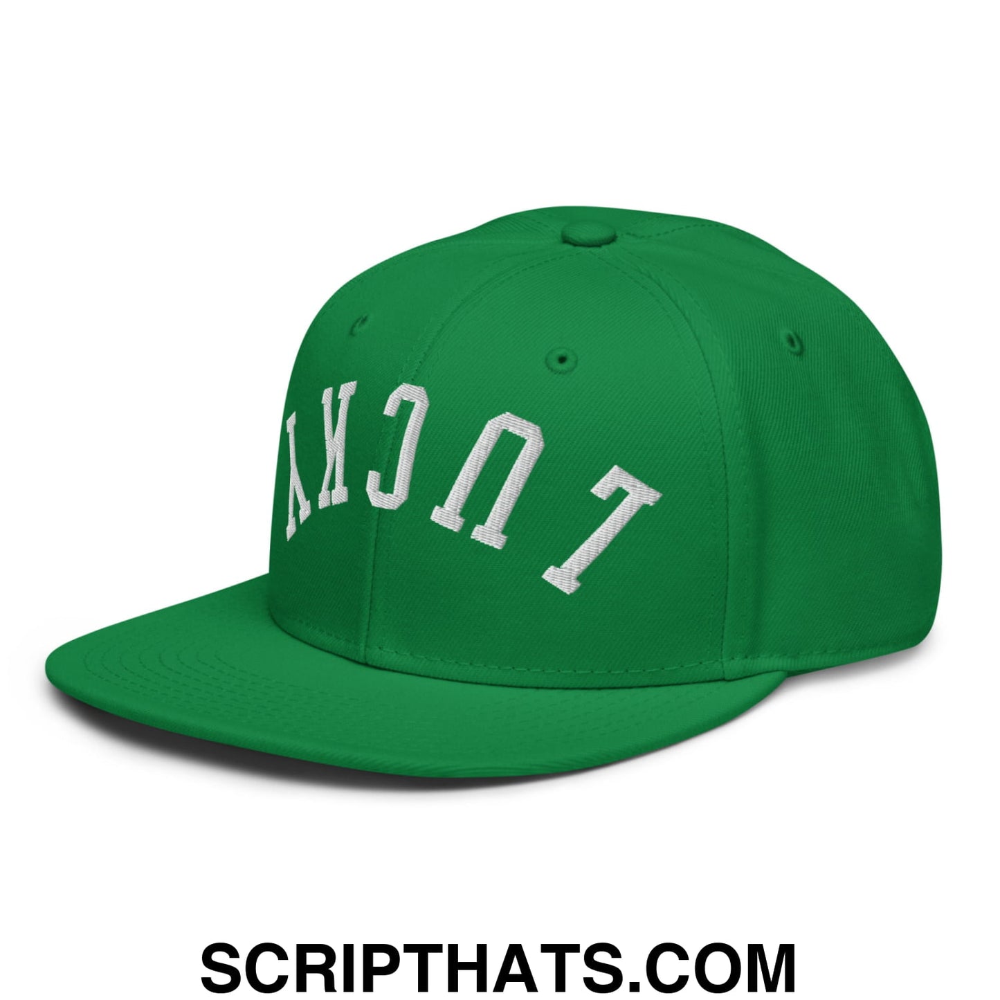 Upside Down Lucky St. Patrick's Day Embroidered Flat Brim Bill Snapback Hat Default Title