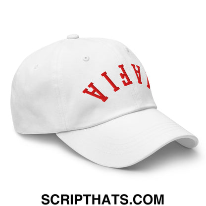 Upside Down Mafia Football Embroidered Unstructured Dad Hat White