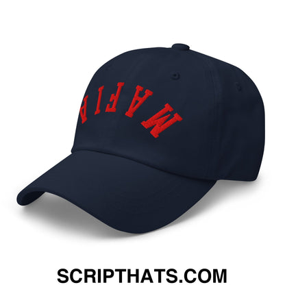 Upside Down Mafia Football Embroidered Unstructured Dad Hat Navy