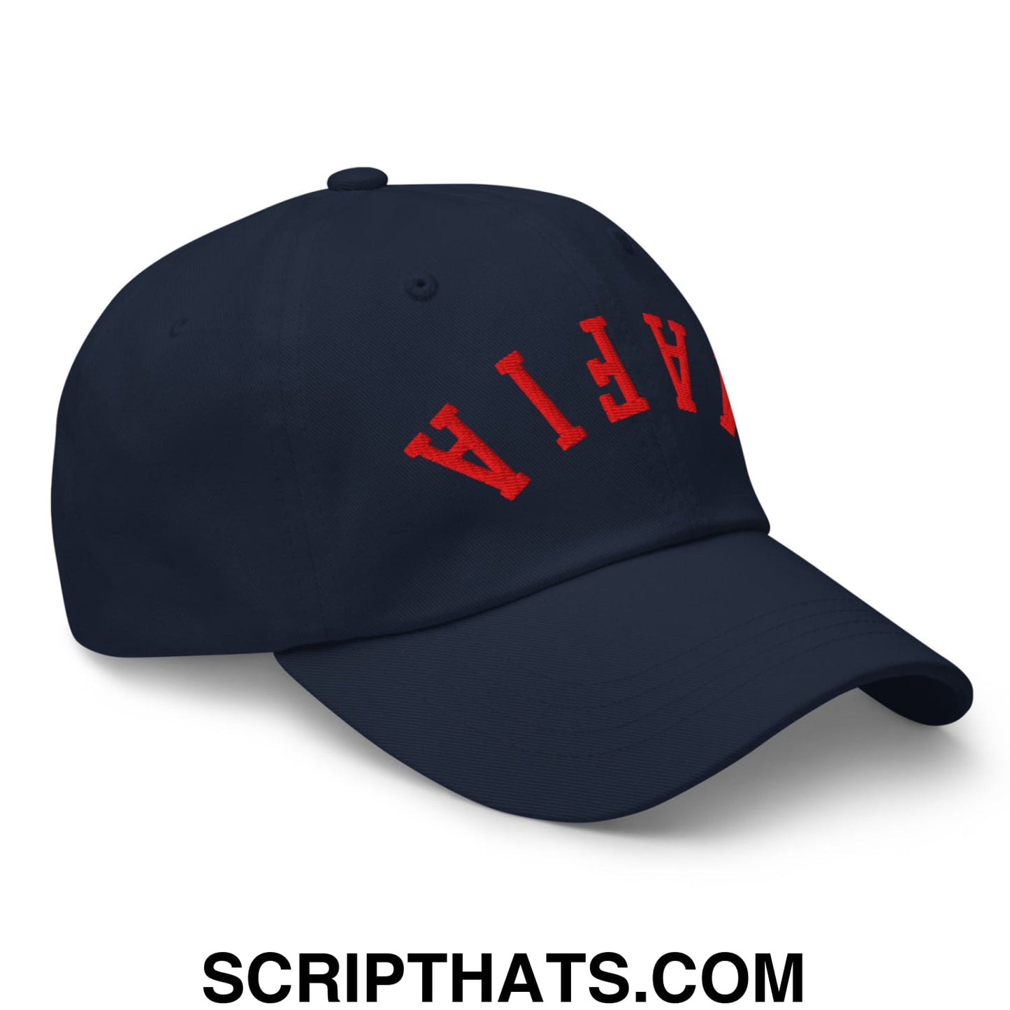 Upside Down Mafia Football Embroidered Unstructured Dad Hat Navy