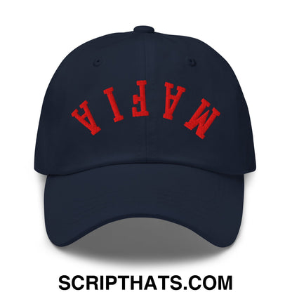 Upside Down Mafia Football Embroidered Unstructured Dad Hat Navy