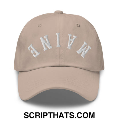 Upside Down Maine Embroidered Unstructured Dad Hat Stone