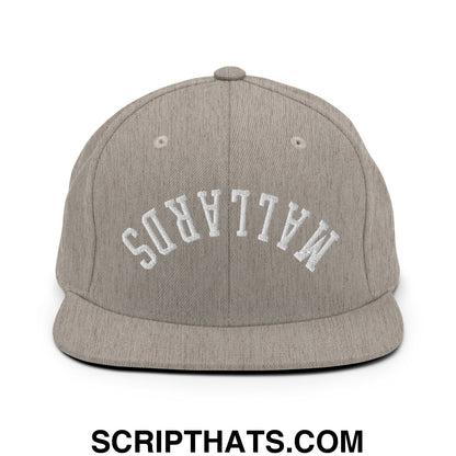 Upside Down Mallards Embroidered Flat Bill Brim Snapback Hat Heather Grey